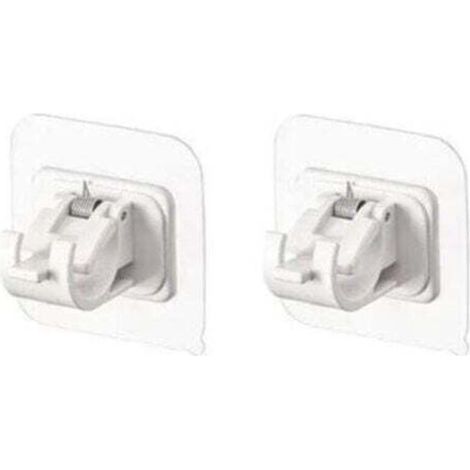 Set di 2 supporti autoadesivi bianchi per asta per tende - Supporto per tende
