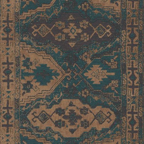 BRICOFLOR Papier peint Bleu - Papier peint Oriental - 10,05 x 0,53 m (1/5)