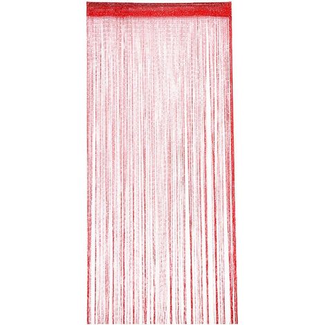royaluxe - Rideau Lumineux 95x200cm - Rideau à Fils Cristal - Décoration Intérieure Moderne-rouge (1/5)