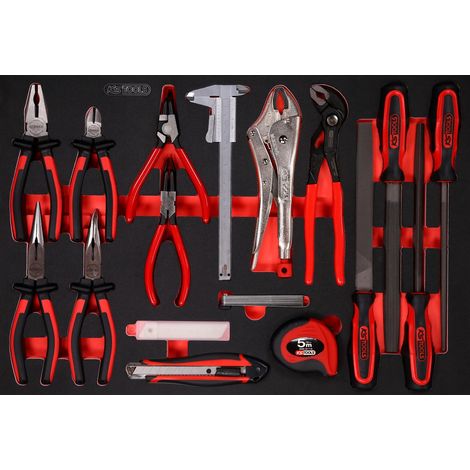 KS  TOOLS  Juego  de alicates  y  limas  en  bandeja  de espuma  28  piezas  -  811.0019 (1/2)
