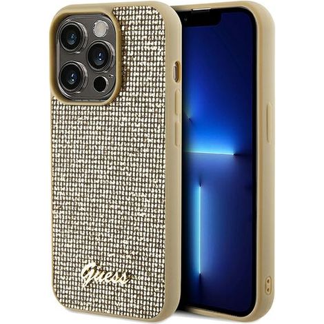 Guess GUHCP14LPMSDGSD iPhone 14 Pro 6.1" custodia rigida oro/oro Disco Metal Script (1/5)
