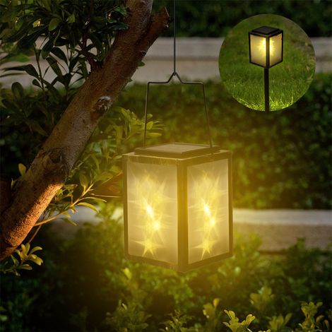 Retro-3D-Solarlaterne für den Außenbereich, Garten oder Hof, dekorative Hängelampe (1/5)