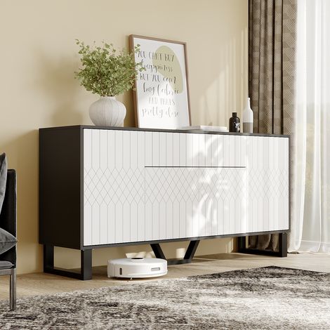 Sideboard mit 1 Schublade und 4 Schranktüren,Pop-up Design (1/5)