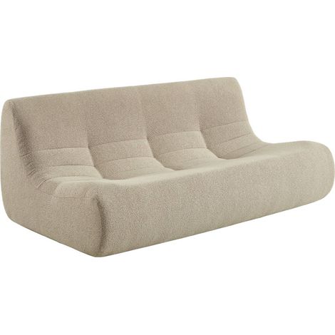 sweeek - 3-Sitzer Sofa mit strukturiertem Bouclé-Bezug, Strukturiertes Bouclé, Beige (1/5)