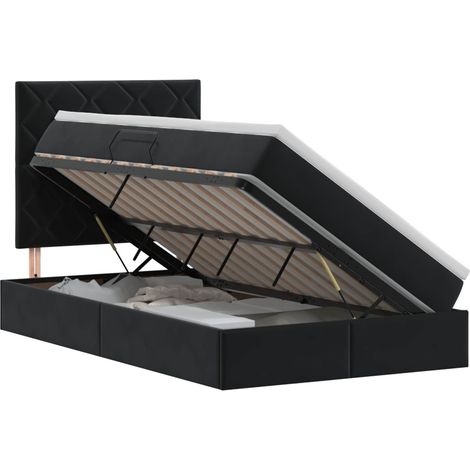 Cama con almacenamiento y colchón Negro 120 x 200 cm Terciopelo vidaXL (1/5)