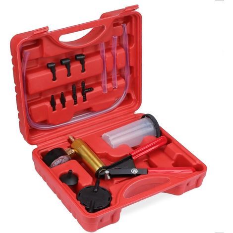 Remontluchtingsset, handvacuümpomptester, remvloeistofontluchtingsset met vacuümmanometeradapter voor auto's, vrachtwagens en motoren. (1/5)