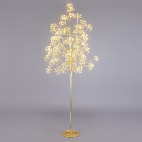 Albero di Natale Faggio con Ciuffi a LED luminosi a luce calda decorazione natalizia -150 cm / Nero (1/5)