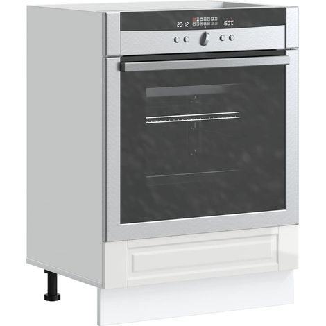 vidaXL Oven Cabinet "Porto" High Gloss White Engineered Wood