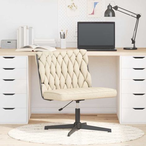 Bürostuhl Drehbar Creme Stoff