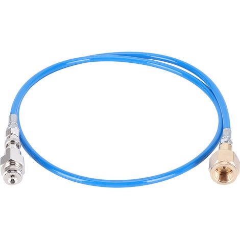 Adaptateur de Remplissage CO2 CGA320/TR21-4 pour Bouteille de Gaz, Flexible Bleu 50 Pouces