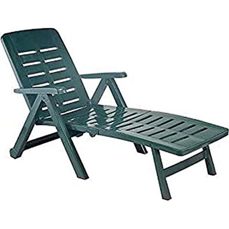 Lettino pieghevole con ruote smeraldo verde - ipae-progarden (1/2)