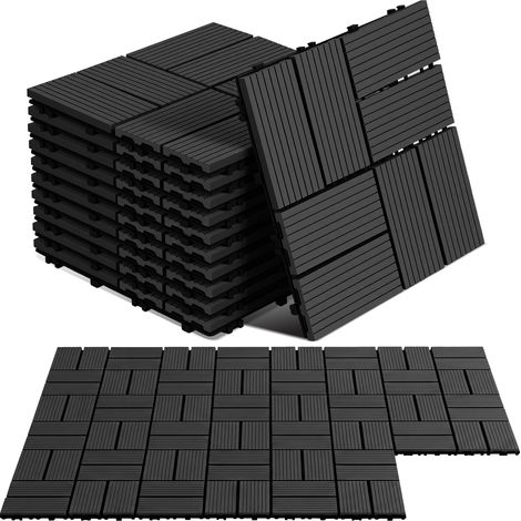 TolleTour WPC Terrassenfliesen 30x30 cm Anthrazit 99 Stück 9 m² Klickfliesen Garten Balkon (1/5)