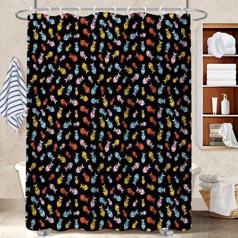 Rideau de bain imprimé polyester 180x180 Évasion bâche de douche pour avec accessoires assortis (1/5)