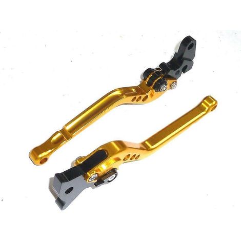 Aplicable a YAMAHA RD400 C/D/E/F 1976 - 1979 JUEGO DE MANETAS DE FRENO Y EMBRAGUE DORADAS LARGAS PARA CARRETERA (（） (1/5)