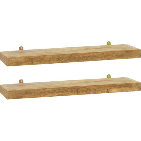 Mensole da Parete 2 pz 60x15x4 cm in Legno Massello di Teak vidaXL (1/5)