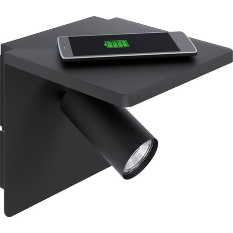 EGLO LED-Wandleuchte Ciglie, 98263 schwarz, 4,5 W, 3000 K, QI-charger (1/5)