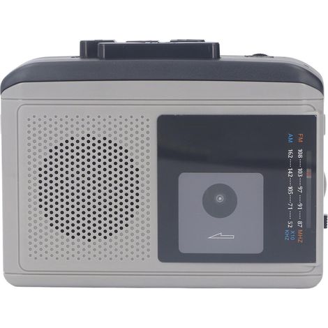 Lecteur de cassettes portable avec haut-parleur intégré, alimentation par 2 piles AA et port USB, radio AM/FM. (1/5)