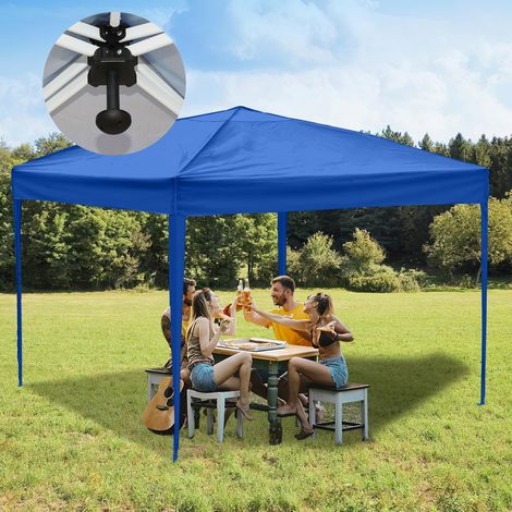 Wolketon Faltpavillon Pavillons & Partyzelte 3x3m, Festzelt Gartenzelt für Garten Terrasse Feier Party, Wasserdich ohn Seiten Blau