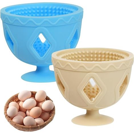 Set di due spazzole in silicone per la pulizia delle uova: riutilizzabili, rimuovono efficacemente lo sporco senza danneggiare il guscio. (1/5)