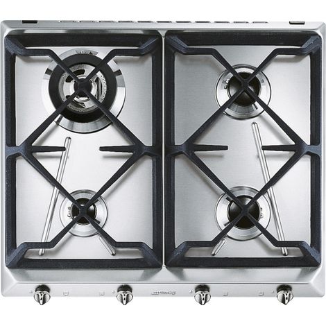 Smeg Piano Cottura SRV564GH3 a Gas 4 Fuochi da 60 cm Colore Inox Serie Contemporanea con FSD (1/2)