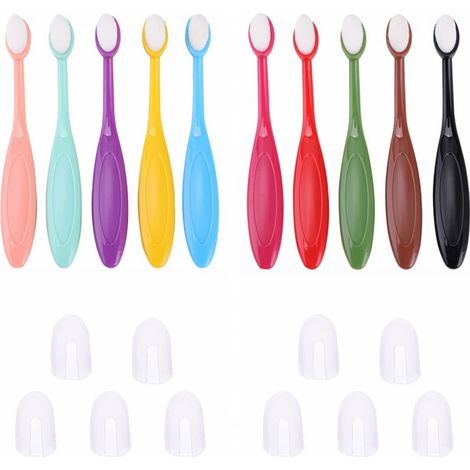 Lot de 10 pinceaux de mélange d'encre de couleur avec couvercle, outils de mélange d'encre, pinceau doux pour fond pour mélangeur, loisirs créatifs, fabrication de cartes, scrapbooking (1/5)