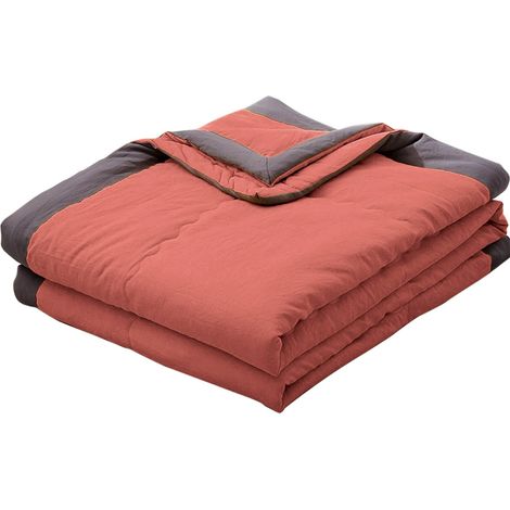 Couette Été - 140 x 200 cm - Coton Lavé 98 % - Élasthanne 2 % - Respirante - Anti-transpiration - Pour Sommeil Frais - 1 Pièce (1/5)