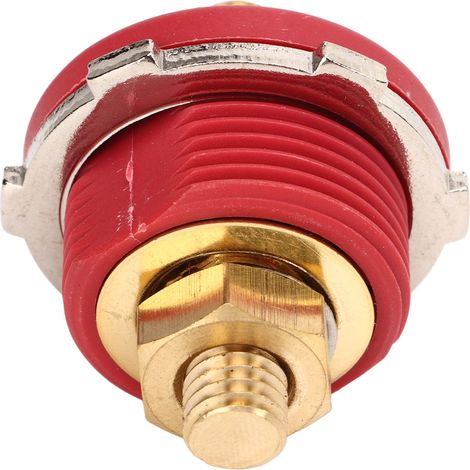 Bornes de batterie traversante 3/8in 250A alliage zinc laiton universel pour voiture camping-car bateau yacht rouge (1/5)