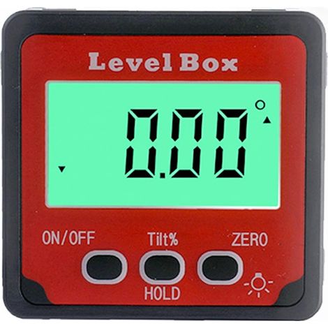 Digitaler Winkelmesser, magnetischer LCD-Neigungsmesser, 4 x 90° digitaler Neigungsmesser, digitale Wasserwaage mit Hintergrundbeleuchtung, Winkelmesswerkzeug, Wasserwaage für Zimmerei und Bauwesen