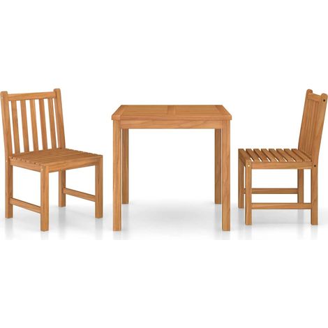Maison Exclusive - Set da pranzo da giardino 3 pz 80x80 cm in legno massello di teak (1/5)