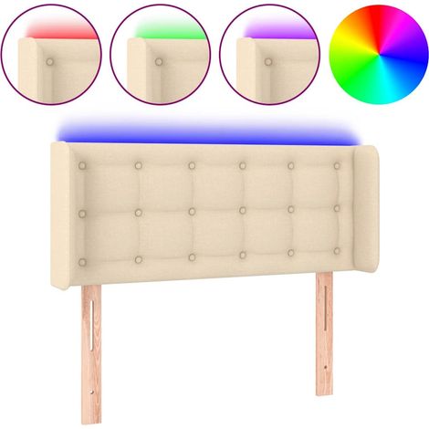 Maison Exclusive - Testiera a LED Crema 83x16x78/88 cm in Tessuto (1/5)