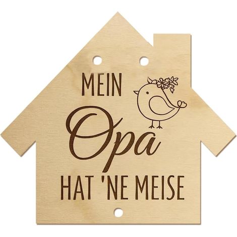 Oiseau en Bois Suspendu, Décoration Murale Naturelle, Cadeau pour Papi ou Grand-Père, Idée Anniversaire Papy ou Fête des Grands-Pères, Artisanat Artisanal (1/5)