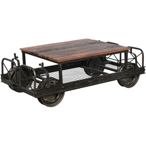 Table Café Métal 147X48X76 Noir (1/5)