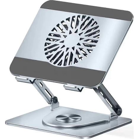 360° drehbarer Desktop-Laptopständer, silberner Metallständer (1/5)