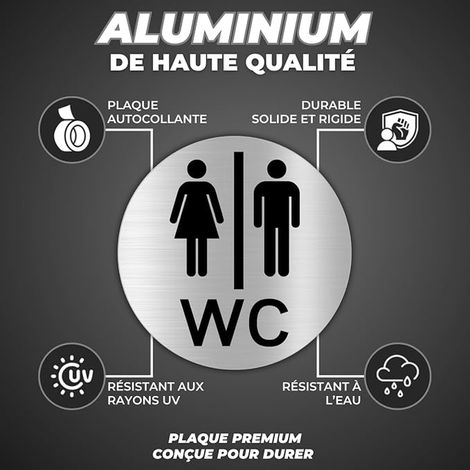 Toilet Plate - Ø 10 cm - Aluminium - Unisex Toilet Sign (1/3)