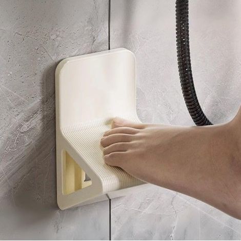 Repose-pieds à ventouse pour salle de bain sans perçage, montage mural, antidérapant, avec ventouse sécurisée, matériau résistant à l'eau, adapté pour l'accès à la douche, à la baignoire, peu (1/5)