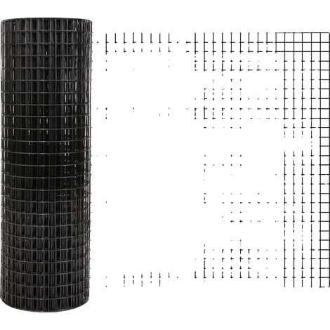 Maille métallique, construction robuste, design résistant aux intempéries, Noir, 0.9x15m (1/2)