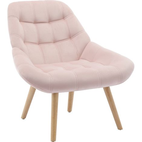 Fauteuil en velours rose LUOSTO