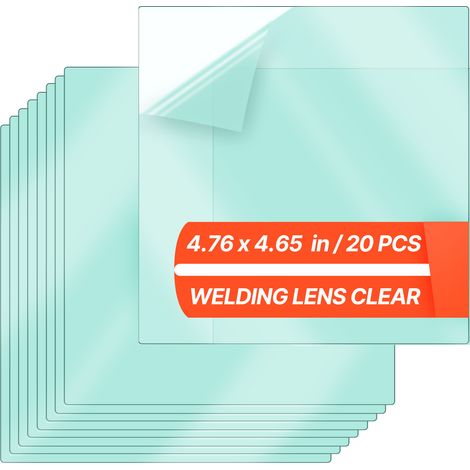 Mophorn Lente di Copertura Esterna per Casco da Saldatura, Set di 20 Pezzi 121 x 118 x 0.9 mm, Lenti di Ricambio Trasparenti per Protezione dei Filtri Compatibili con Caschi da Saldatura