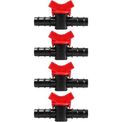 4PCS Valve à boisseau sphérique, Robinet barbelé 16mm, Contrôle débit eau, Irrigation goutte à goutte, Jardin agriculture