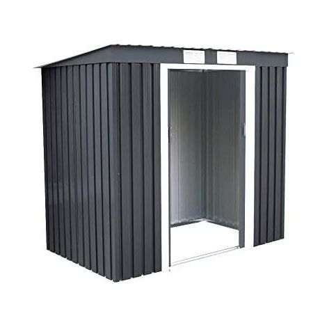 Cobertizo de Almacenamiento Caseta de Patio al Aire Libre Gran Espacio con Puertas Correderas y Ventanas (1/5)