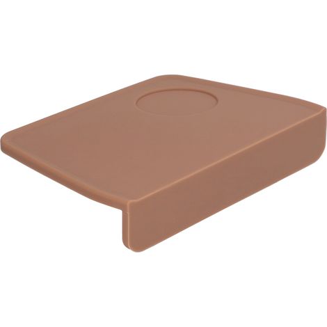 Braune Kaffeetampermatte mit Pressenhalter, Dosierdämpfer und braunem Aufbewahrungskissen (1/5)