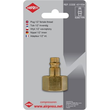 Connecteur Rapide Pneumatique - Filetage Interne 1/2 Pouces - Type Euro - Pression Max 15 Bar - Unité