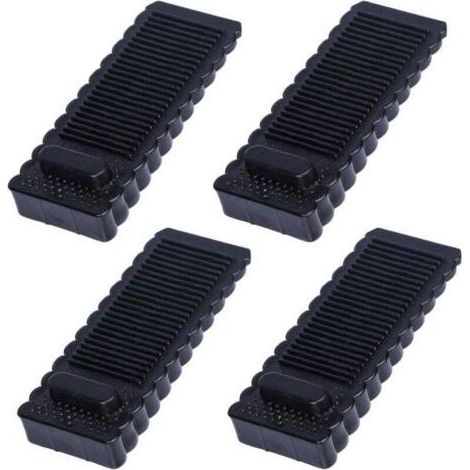 Lot de 4 butées de porte noires antidérapantes et durables (9,5 x 4 x 1,4 cm), empilables, adaptées à tous les types de sols (1/4)