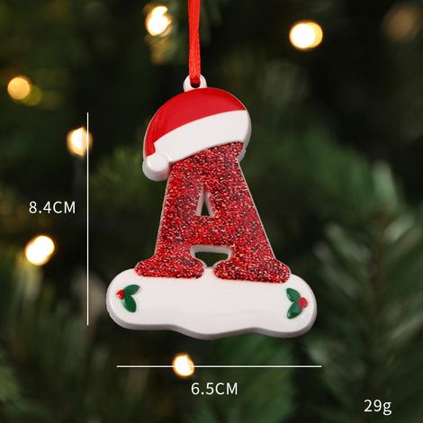 Pendentif personnalisé en résine pour sapin de Noël avec lettres et noms de famille variés. Belles décorations pour sapin de Noël. Cadeau pour les parents de Noé  (1/3)
