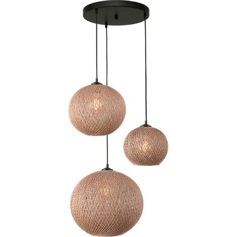 Lampe pendante à 3 lampes Corda Ø 35 cm de rotin vario - 2237-05-35-3-123 (1/3)