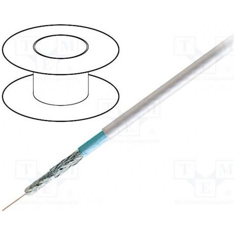 Cavo Rg174/u 75 Ohm Grigio coassiale Ywl50-0,45/1,3 Rg174a/u
