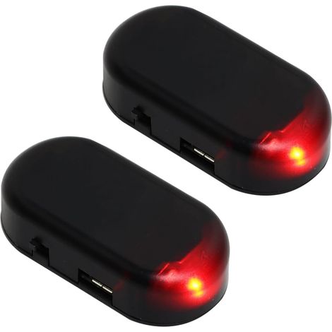 Feu Clignotant Anti-Vol - Système d'Alarme Solaire pour Voiture - Faux Klaxon avec Panneau Solaire - Pour Voiture Moto Vélo Électrique - Lot de 2 (1/5)