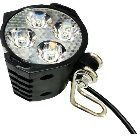 Faro delantero para bicicleta eléctrica, resistente al agua IPX5, potente luminosidad, color negro. (1/2)