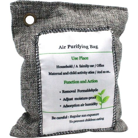 Bolsita purificadora de aire con carbón activado, eliminador de olores, absorbente de fragancias, captura y elimina olores, 200 g