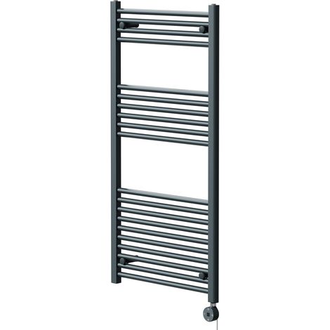 Pizarro Anthracite 1200mm x 600mm Straight Digital Thermostatic Electric Heated Towel Rail (1/5)